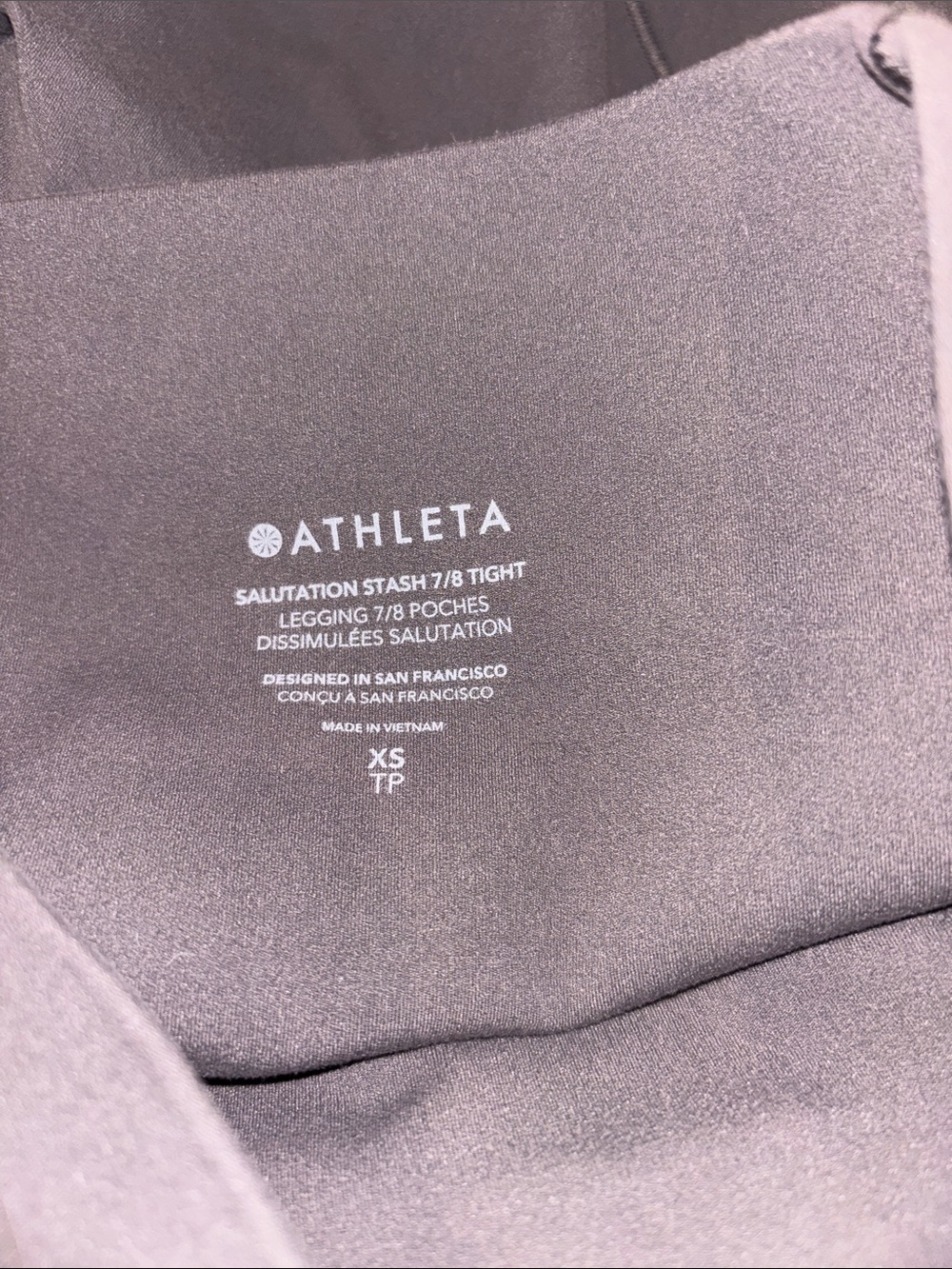 Athleta Salutation Stash Pocket Leggings Gray - Picture 3 of 3